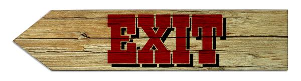 Wood Arrow Sign - Exit - Image 3