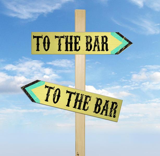 Wood Arrow Sign - To the Bar