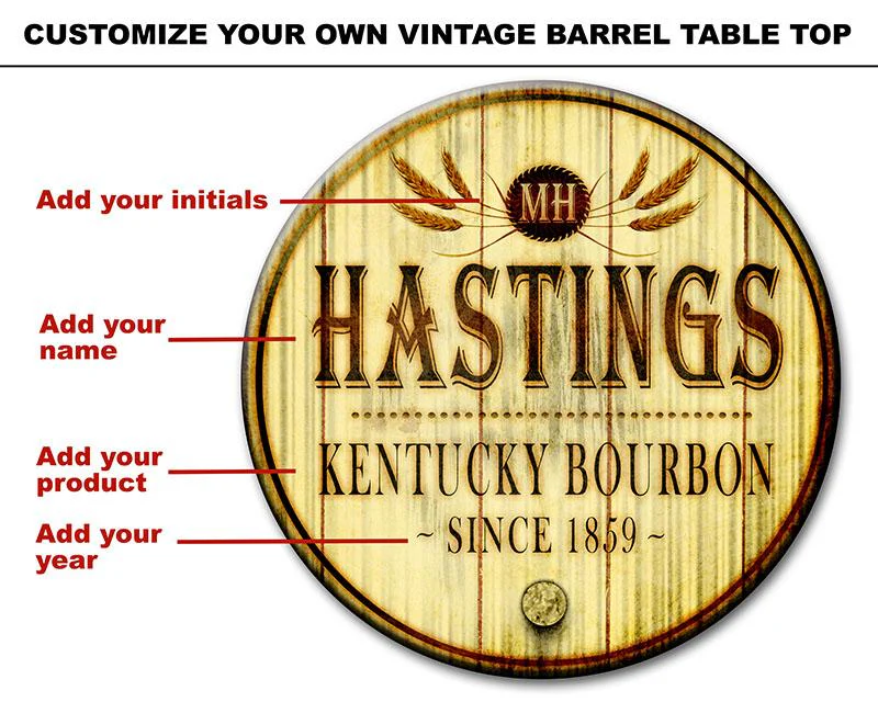 Wood Barrel Theme Custom Table Top – Design 1001 - Image 2