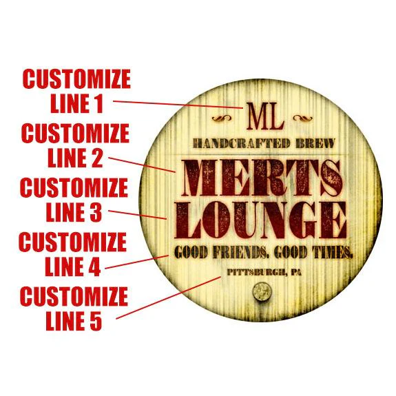 Wood Barrel Theme Custom Table Top – Design 1002 - Image 2