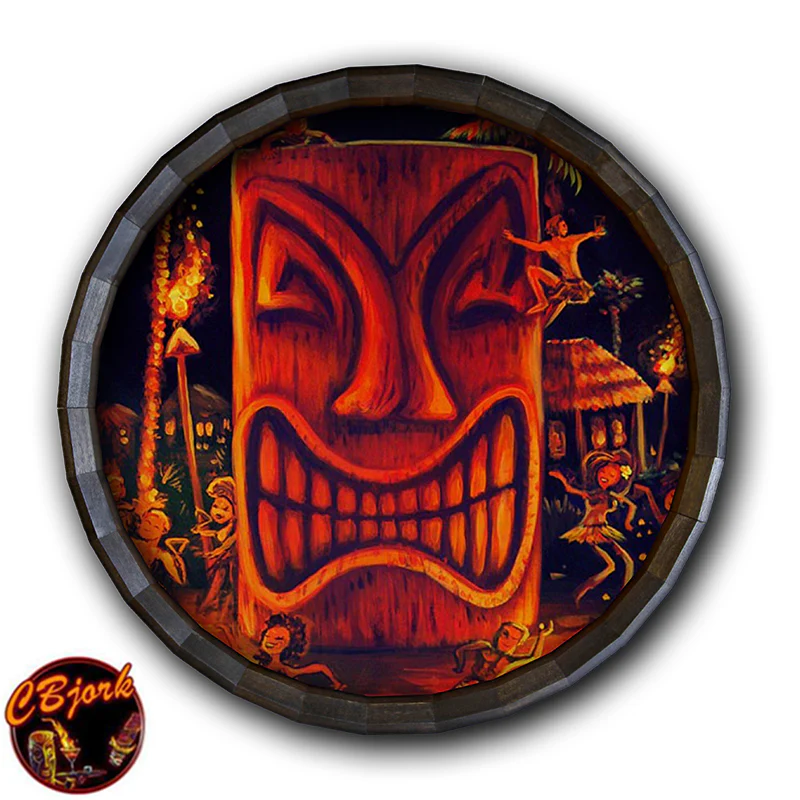 Wood Barrel Top Sign/Clock - Midnight Sun