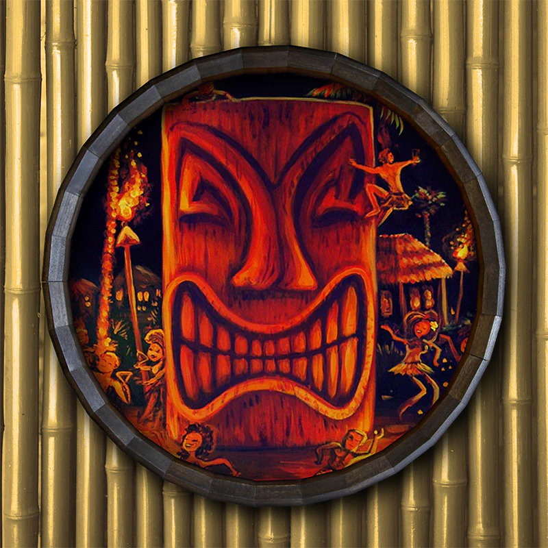 Wood Barrel Top Sign/Clock - Midnight Sun - Image 5