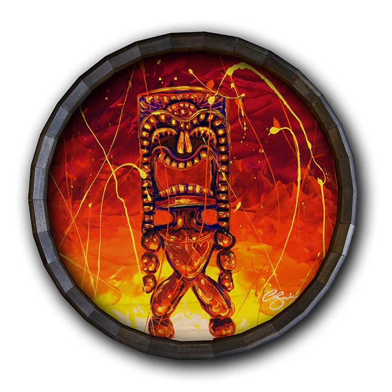 Wood Barrel Top Sign/Clock - Tiki Hot Lava - Image 3