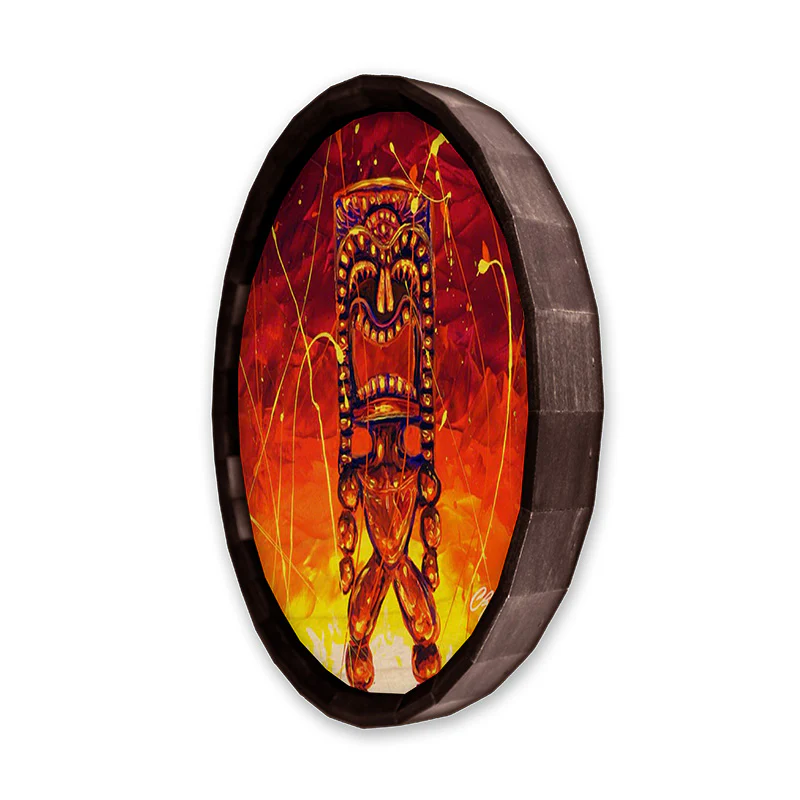 Wood Barrel Top Sign/Clock - Tiki Hot Lava - Image 4