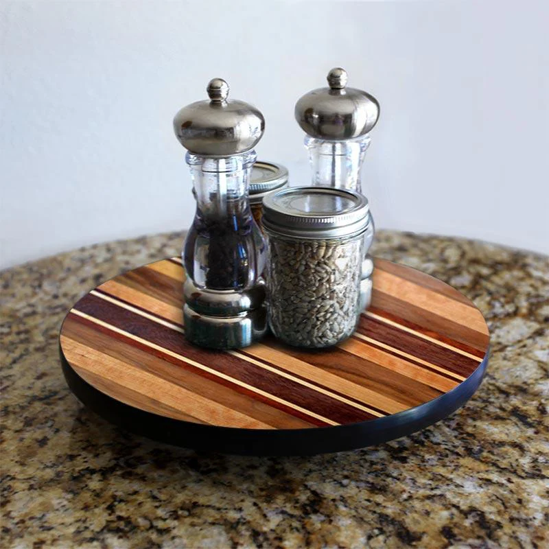 WOOD END GRAIN Lazy Susan - 3 Different Sizes - For Kitchen Table Top - Handcrafted in USA - Image 10