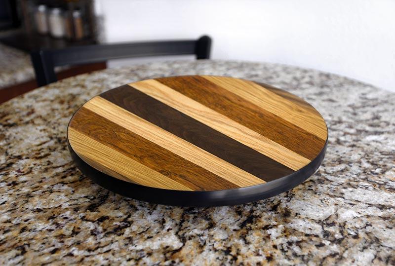 WOOD END GRAIN Lazy Susan - 3 Different Sizes - For Kitchen Table Top - Handcrafted in USA - Image 12