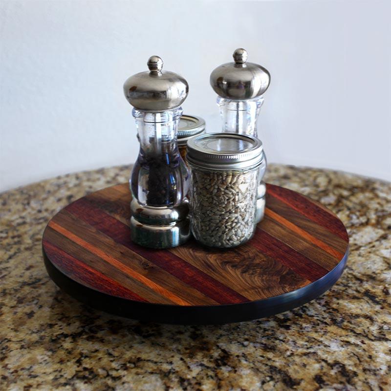 WOOD END GRAIN Lazy Susan - 3 Different Sizes - For Kitchen Table Top - Handcrafted in USA - Image 2