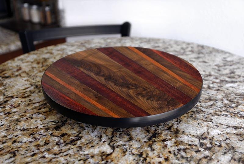 WOOD END GRAIN Lazy Susan - 3 Different Sizes - For Kitchen Table Top - Handcrafted in USA - Image 6