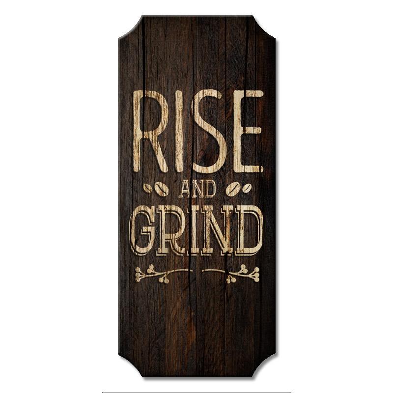 Wood Plaque Kolorcoat™ Sign - Rise and Grind