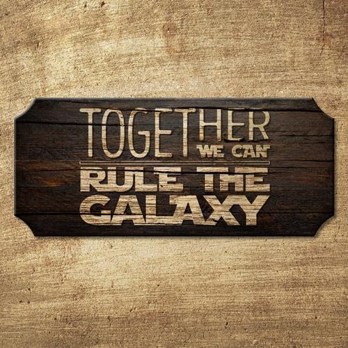Wood Plaque Kolorcoat™ Sign - Rule the Galaxy - Image 2