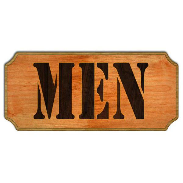 Men - Wood Plaque Kolorcoat™ Sign