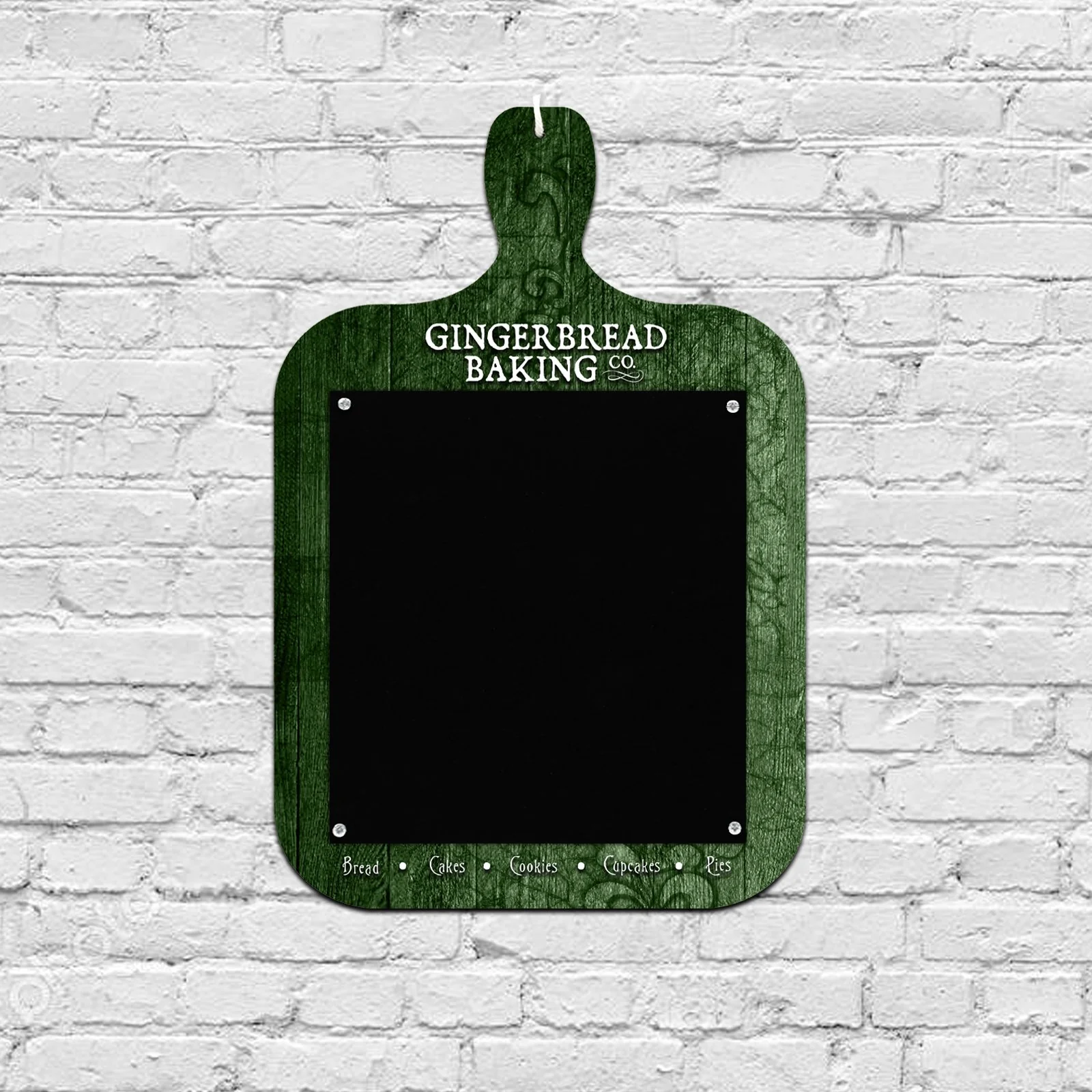 WOOD PLAQUE MENU - CUTTING BOARD CHALKBOARD - GINGERBREAD BAKERY DESIGN - Image 4
