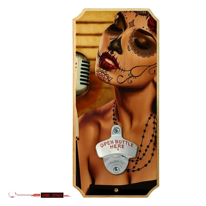 Wood Plaque Wall Mounted Bottle Opener - Mi Cancion