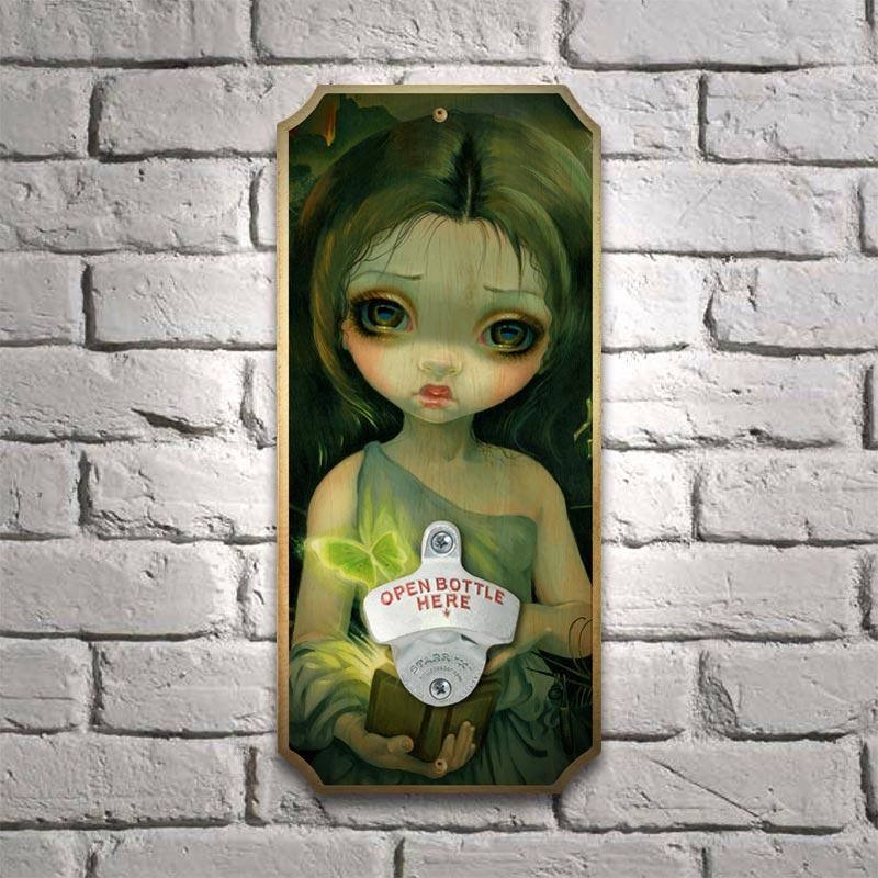 Wood Plaque Wall Mounted Bottle Opener - Pandora's Box - Image 2