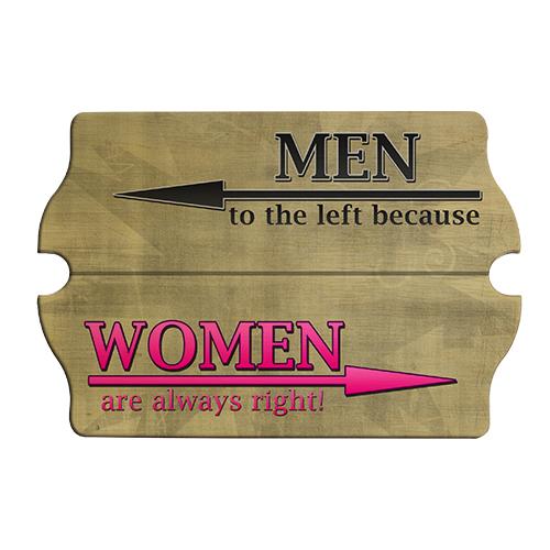 Wood Bar Sign Tavern-Shaped - Women are Always Right
