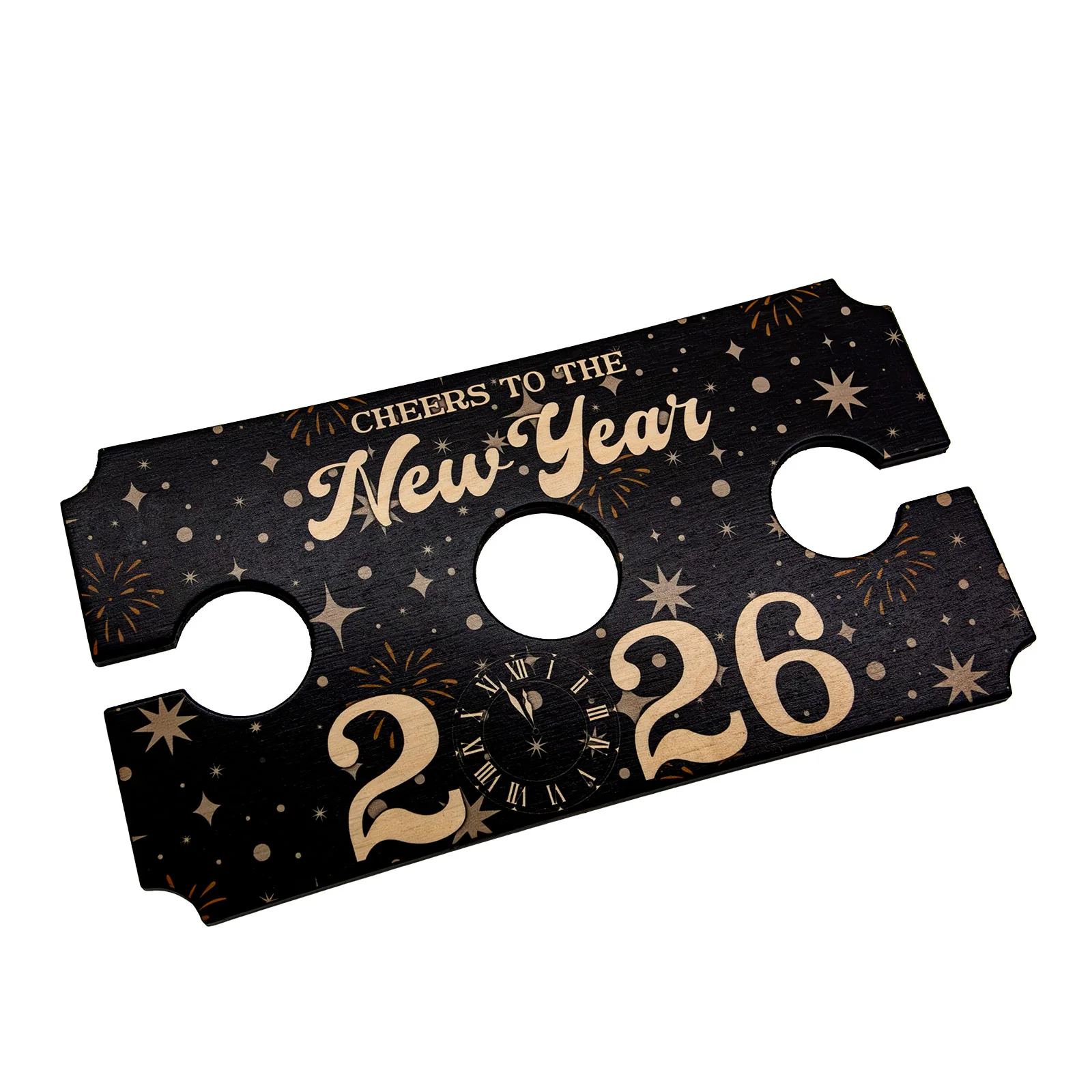 Wood Wine Glass Caddy - Cheers To The New Year, 2026 - Image 4