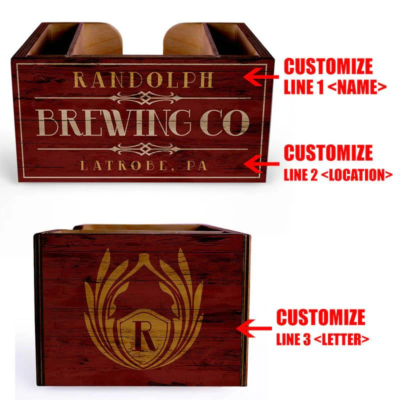 Wooden Bar Caddy - Brewing Company - Customizable - Image 3
