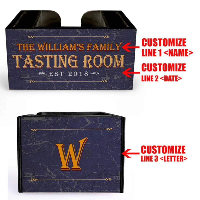 Wooden Bar Caddy - Tasting Room - Customizable - Image 3