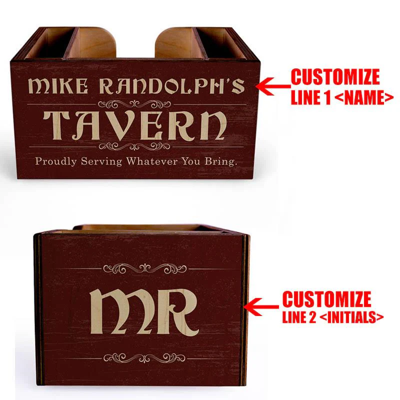 Wooden Bar Caddy - Tavern - Customizable - Image 4