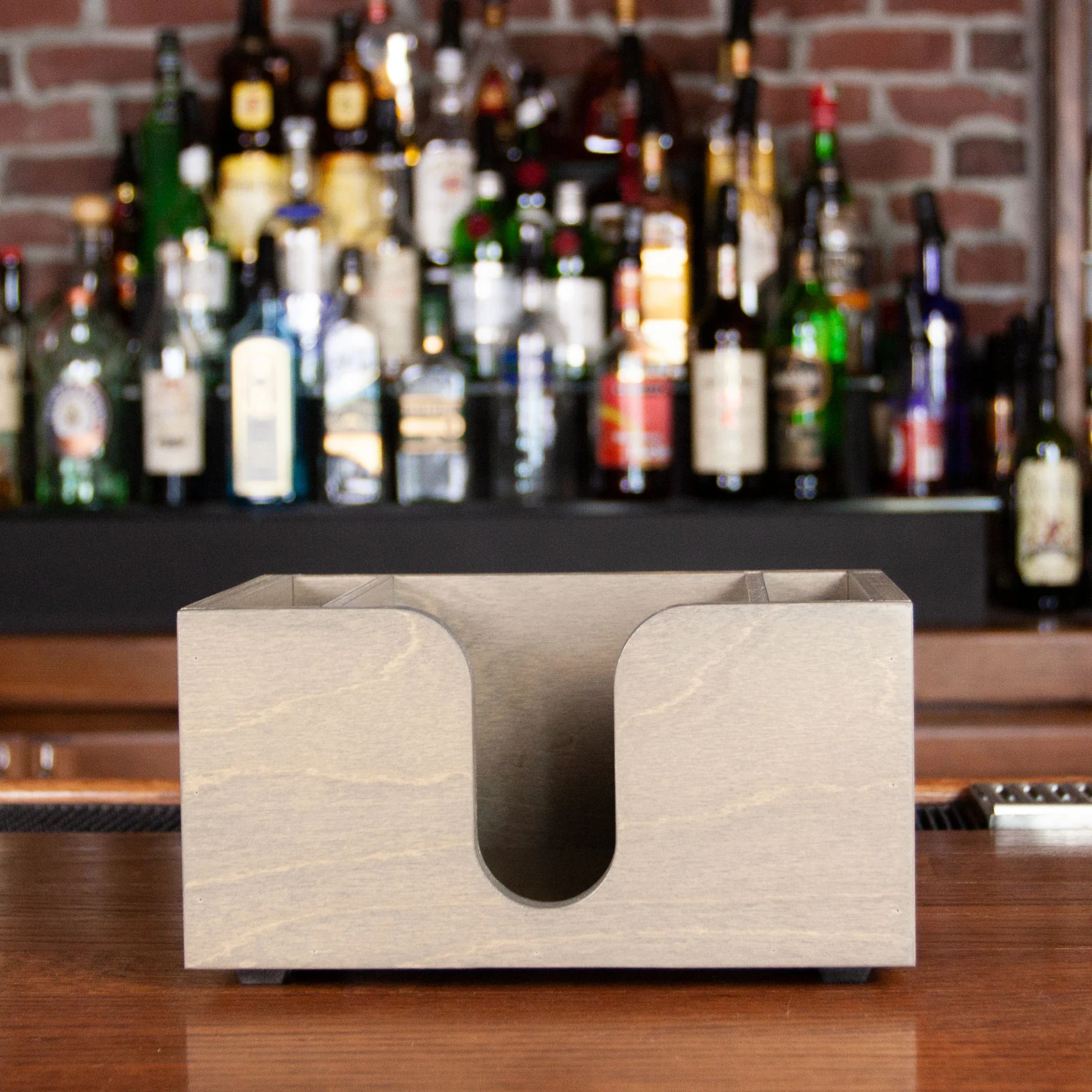 Wooden Bar Napkin & Straw Caddy - Earl Grey - Image 4