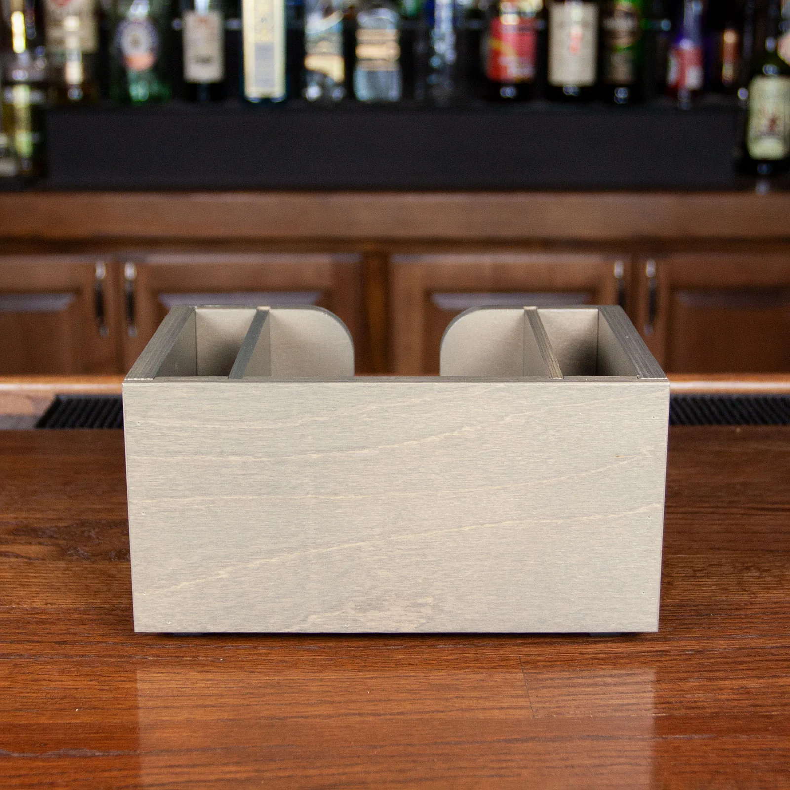 Wooden Bar Napkin & Straw Caddy - Earl Grey - Image 5
