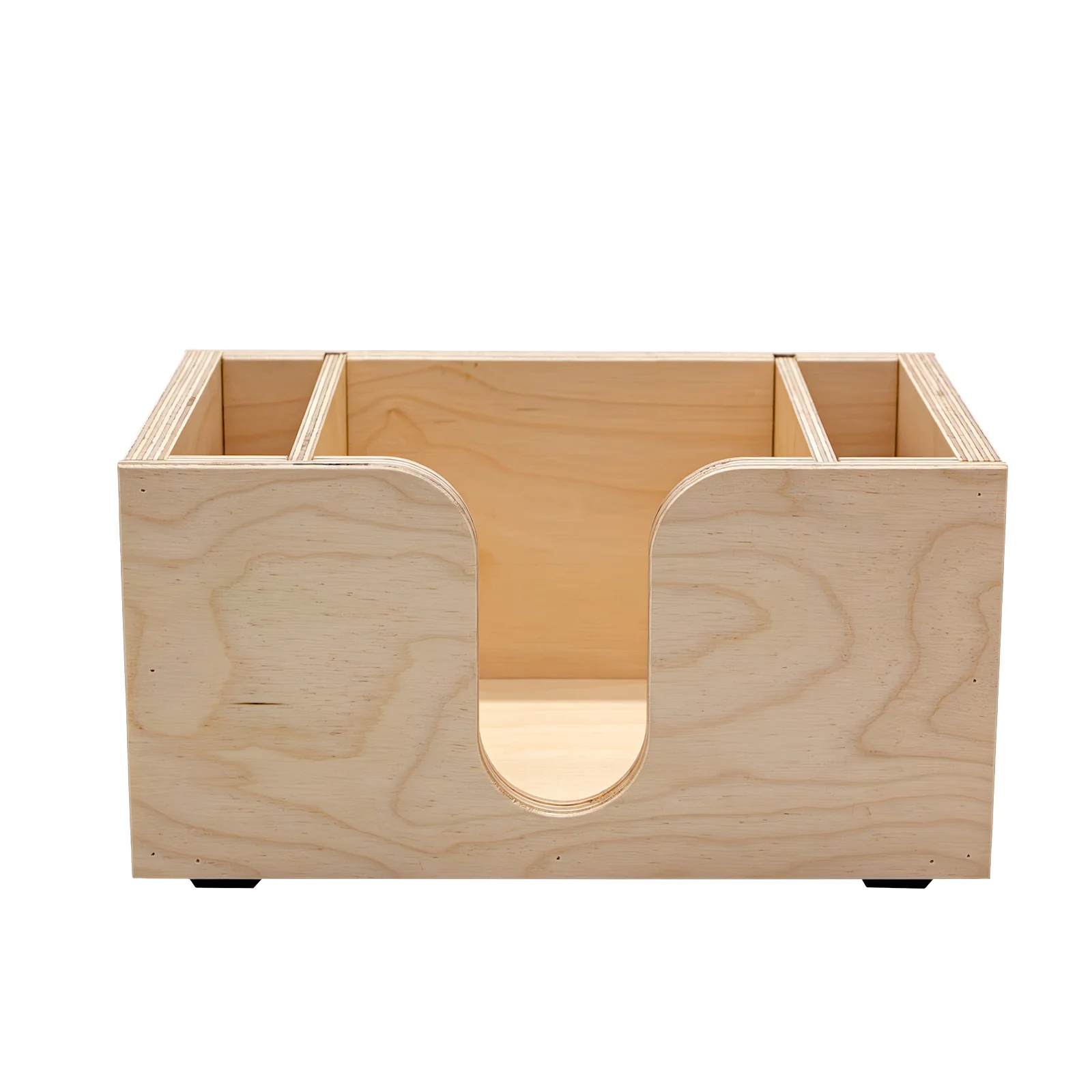 Wooden Bar Napkin & Straw Caddy - Natural Wood - Image 6