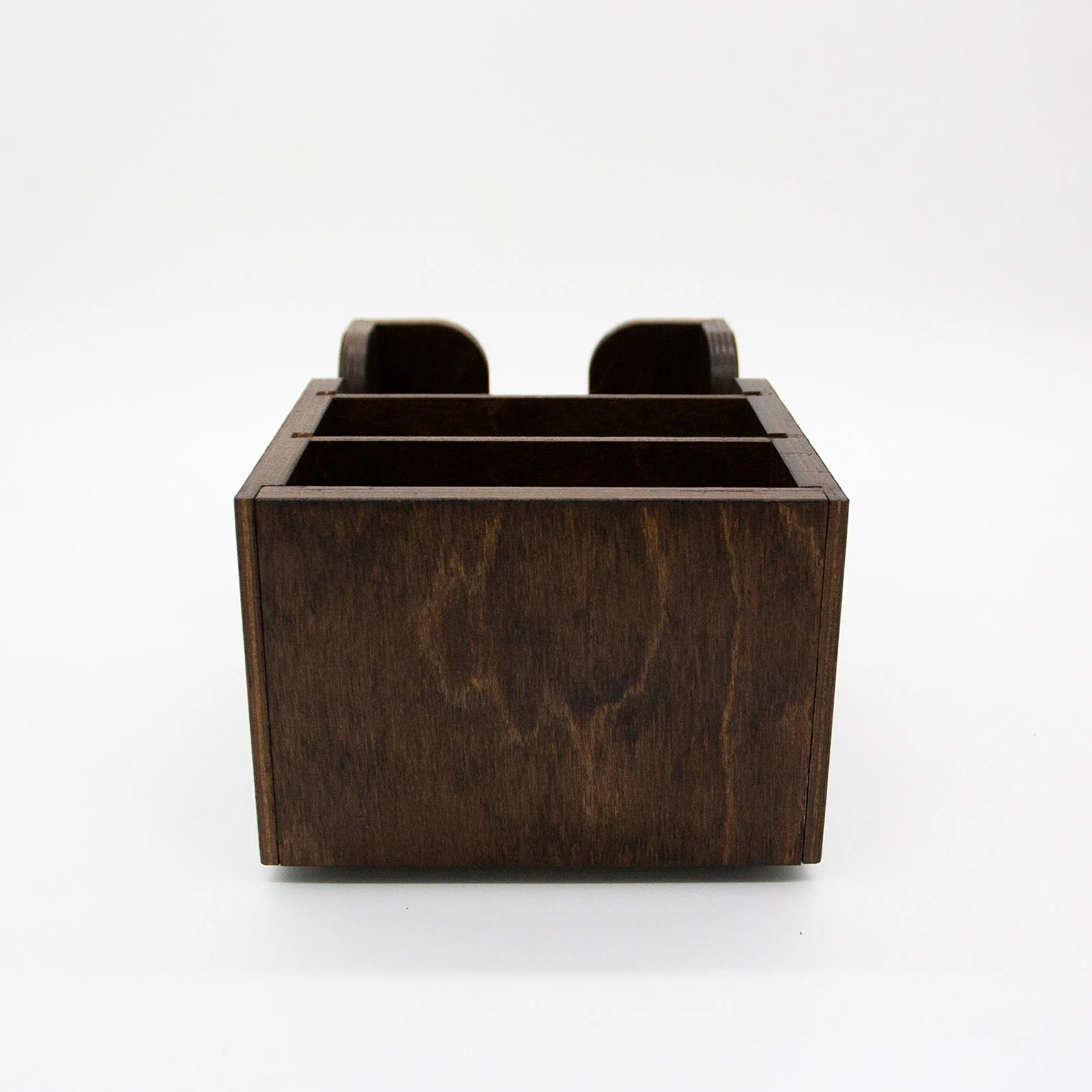Wooden Bar Top Napkin Caddy - Dark Stain Finish - Image 3