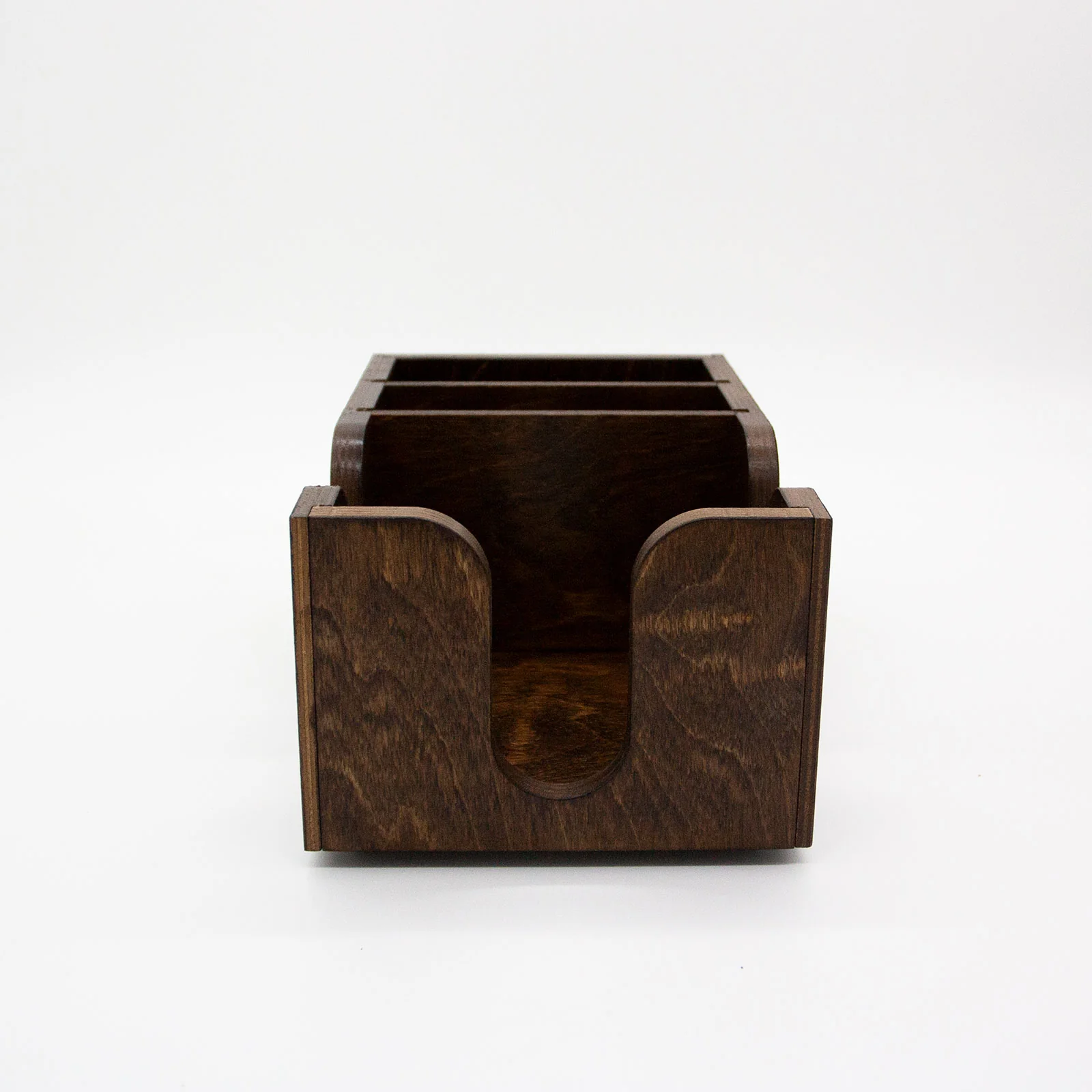 Wooden Bar Top Napkin Caddy - Dark Stain Finish - Image 5