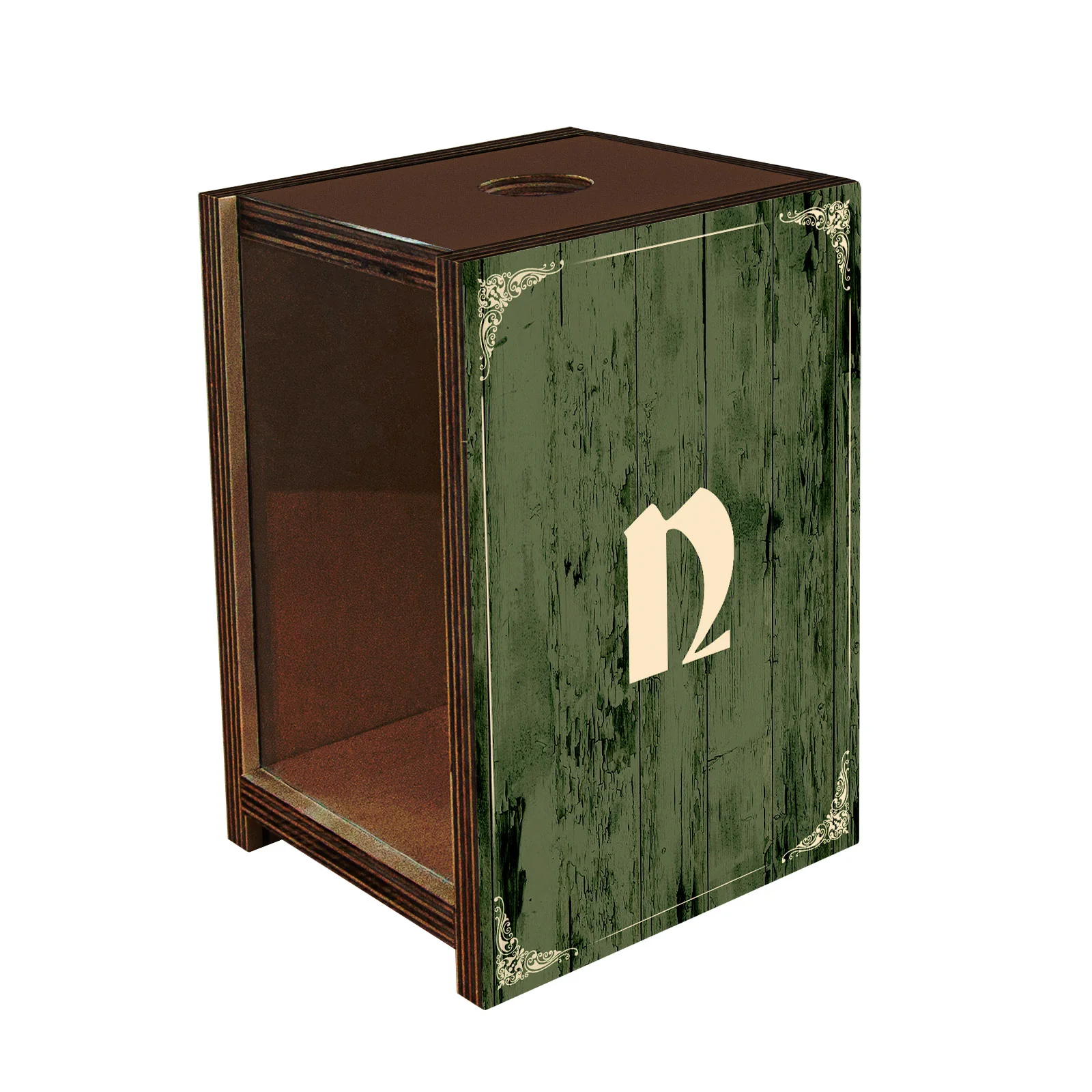 Wooden Bottle Cap Holder Box with Metal Bottle Opener - Walnut Stain - Custom Irish Pub Design - Image 4
