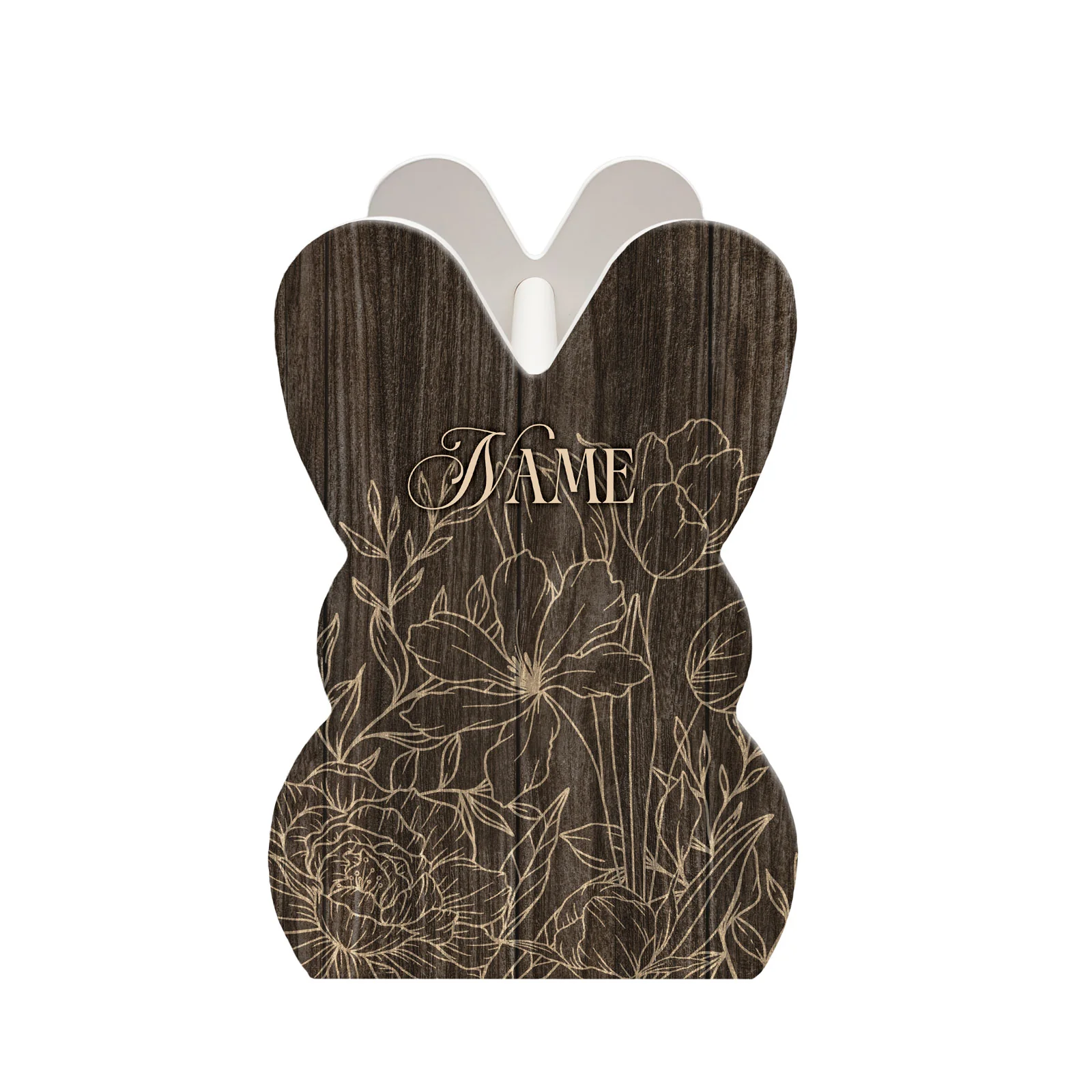 Wooden Bunny Basket - Customizable Floral - Image 3