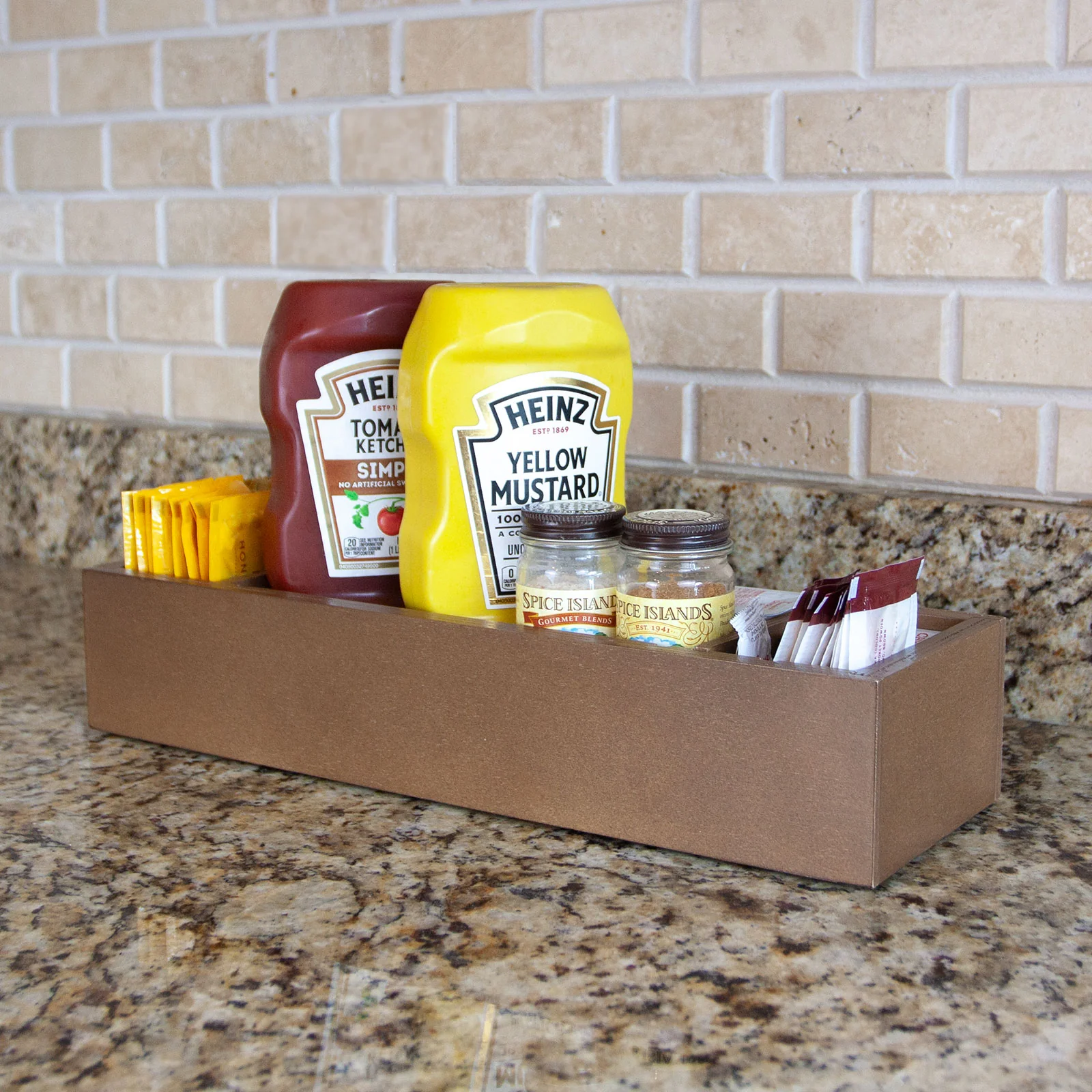 Wooden Condiment Caddy - Stain - Image 2