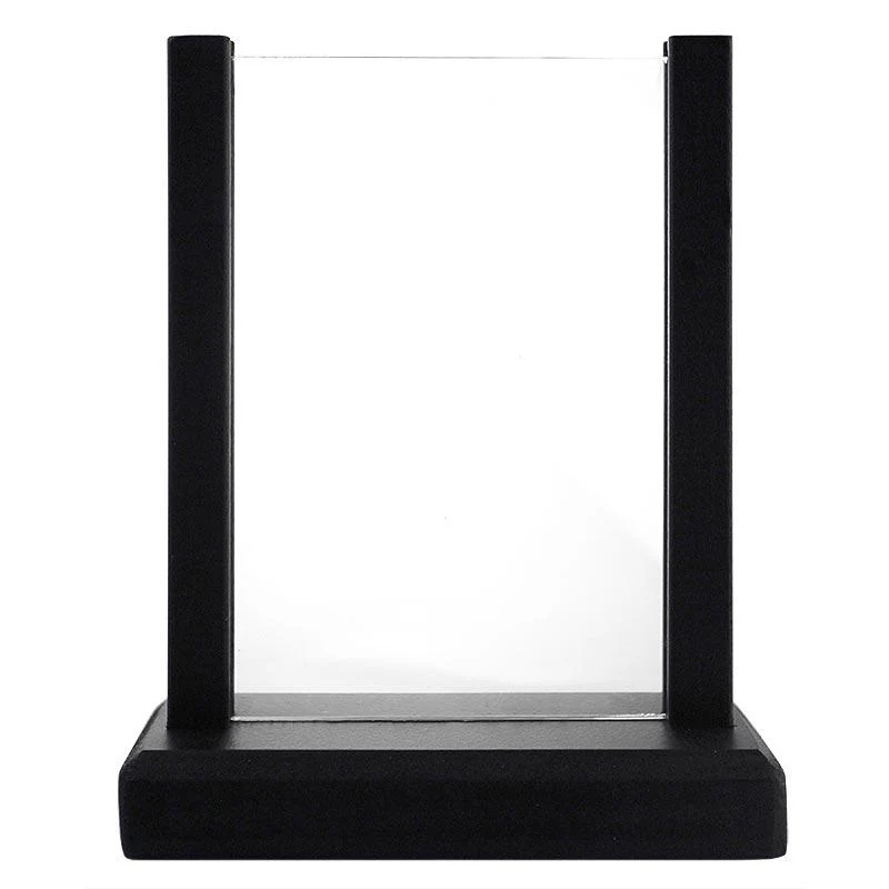 Wooden Table Stand for Flyers, Menus and Events – 6.75” x 4.5” Double Sided View - Black Frame