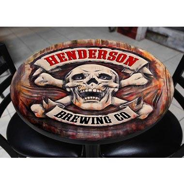Wooden Table Top - CUSTOMIZABLE Skull & Bones - Two Sizes Available