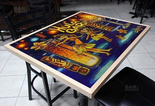 Wooden Table Top - Two Types Available - Blue Hula Bar Flame 24" x 30" - Image 2