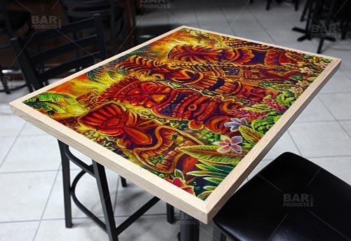 Wooden Table Top - Two Types Available - Tiki Laughter 24" x 30" - Image 2
