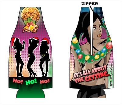 Zipper Bottle Coolers - Xmas Stripper - Image 2