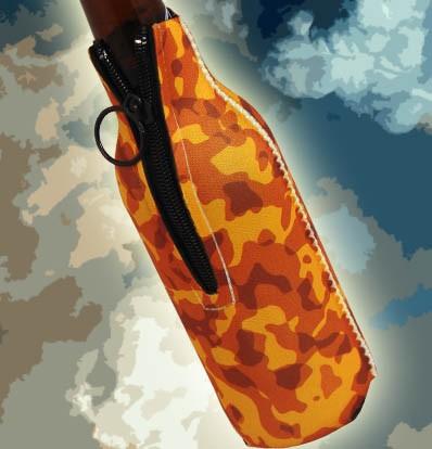 Zipper Style Bottle Cooler - Camo Blaze