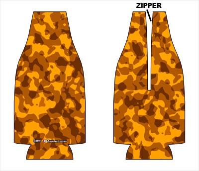 Zipper Style Bottle Cooler - Camo Blaze - Image 2
