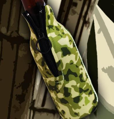 Zipper Style Bottle Cooler - Camo Forest