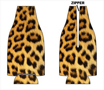 Zipper Style Bottle Cooler - Leopard - Image 2