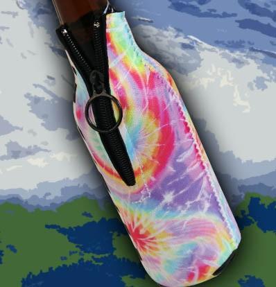 Zipper Style Bottle Cooler - Tie Dye