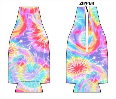Zipper Style Bottle Cooler - Tie Dye - Image 2