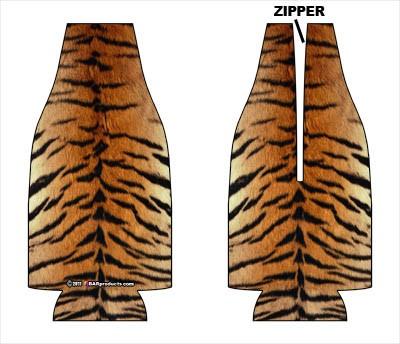 Zipper Style Bottle Cooler - Tiger - Image 2